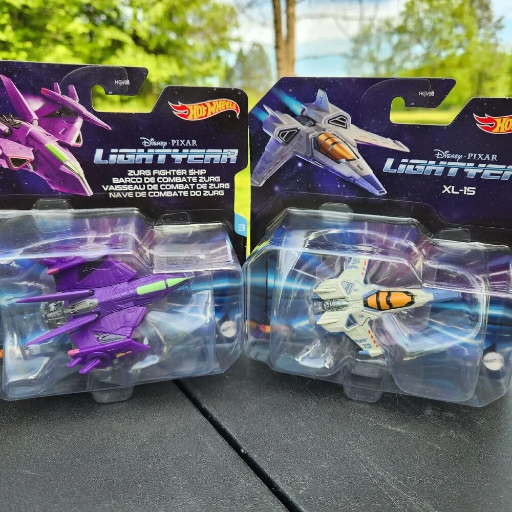 Disney Pixar Hot Wheels Lightyear Diecast XL-15 Fighter, XL-01, Zurg Fighter (3)